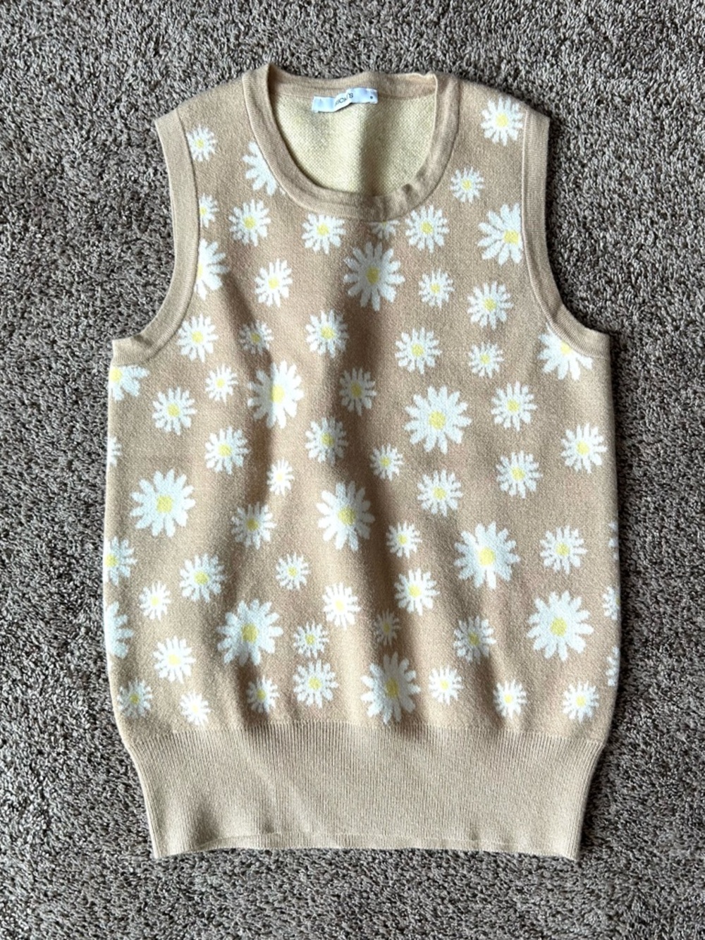 Women’s Brown Flower Sweater Vest